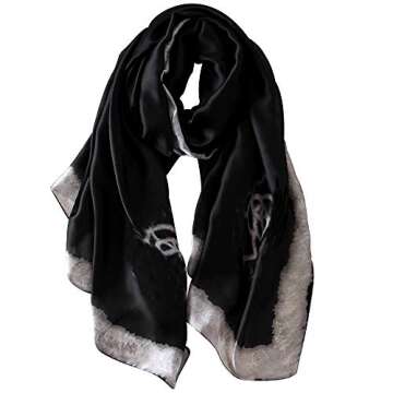 NUWEERIR Womens Silk Feeling Polyester Scarf Long Satin Scarf Fashion Designer Scarf Lightweight Wraps