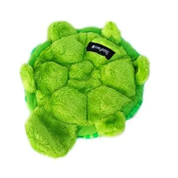 ZippyPaws Squeakie Crawler- No Stuffing Dog Toy to Keep Them Busy, For Small, Medium, & Large Dogs, Squeaky Pet Toy for Boredom, Unstuffed Chew Toy, Soft Plush Puppy Products, SlowPoke the Turtle- 10"