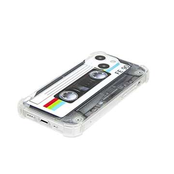 FAteamll Case for iPhone 13 Mini, Matte Finish Heavy Duty Soft Back Cover with Reinforced Corners TPU Soft Bumper Retro Cassette Tape Case Compatible with iPhone 13 Mini 5.4 Inch