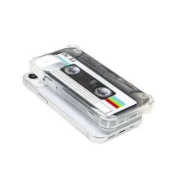 FAteamll Case for iPhone 13 Mini, Matte Finish Heavy Duty Soft Back Cover with Reinforced Corners TPU Soft Bumper Retro Cassette Tape Case Compatible with iPhone 13 Mini 5.4 Inch
