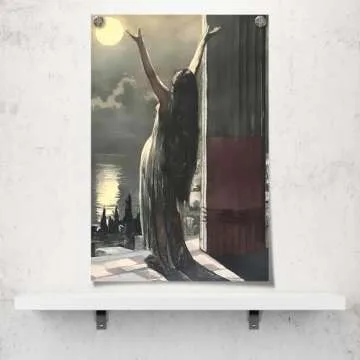 uoyien Vintage Witchy Gothic Wall Art Unframed Canvas