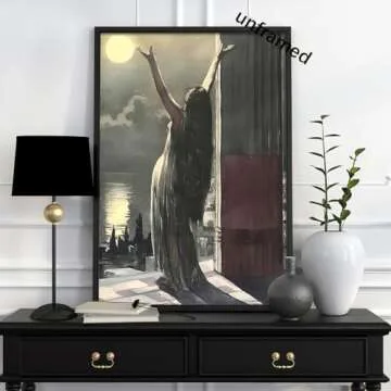 uoyien Vintage Witchy Gothic Wall Art Unframed Canvas