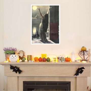 uoyien Vintage Witchy Gothic Wall Art Unframed Canvas