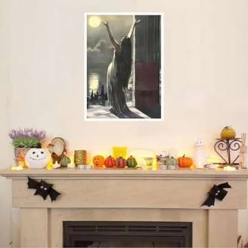 uoyien Vintage Witchy Gothic Wall Art Unframed Canvas
