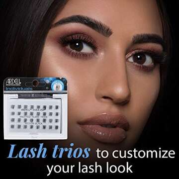 Ardell False Eyelashes Individual Lashes Trios Medium Black, Reusable DIY Lash Clusters, Eyelash Ext...