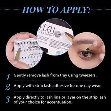 Ardell False Eyelashes Individual Lashes Trios Medium Black, Reusable DIY Lash Clusters, Eyelash Extensions, 4 Pack