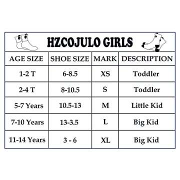 Hzcojulo Kids Toddler Big Little Girls Fashion Cotton Crew Cute Socks -5 Pairs Gift Set,Multicolor-BOV,Shoe size 10.5-13/M/5-7 Years