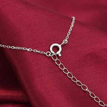 ACJNA 925 Sterling Silver Lucky Horseshoe with CZ Cute U Pendant Necklace Jewelry (U pendant Necklace)