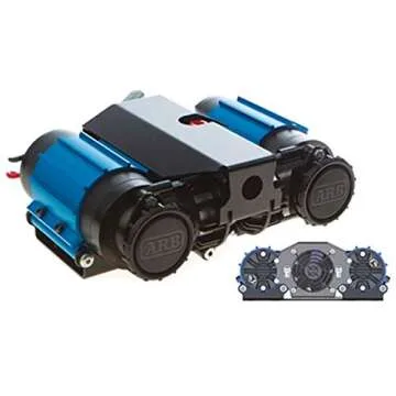 ARB CKMTA12 & ARB505 On-Board Twin High Performance 12V Air Compressor and E-Z Deflator Bundle