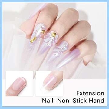 Solid Gel Builder for Nails - 50g Clear Non-Stick 3D Carving Gel for Salon & Home DIY