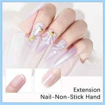 Solid Gel Builder for Nails - 50g Clear Non-Stick 3D Carving Gel for Salon & Home DIY