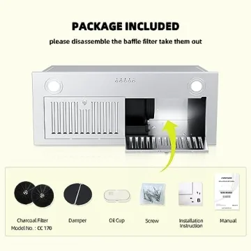 FIREGAS 30" Range Hood Insert: 600 CFM Ventilation