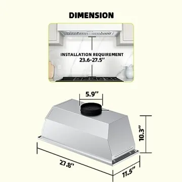 FIREGAS 30" Range Hood Insert: 600 CFM Ventilation