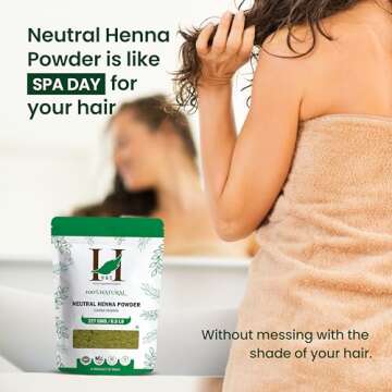 H&C 100% Pure Neutral Henna Powder/Colorless Henna/Senna Powder/Cassia Obovata (227g / (1/2 lb) / 8 ounces) For conditioning your hair without coloring.