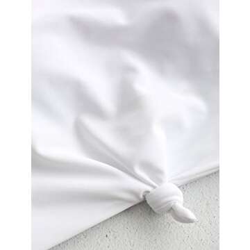 ZAFUL Women's Knotted Front Tankini Set High Waisted Bikini Scoop Neck Swimsuit Two Pieces Bathing Suit Green M