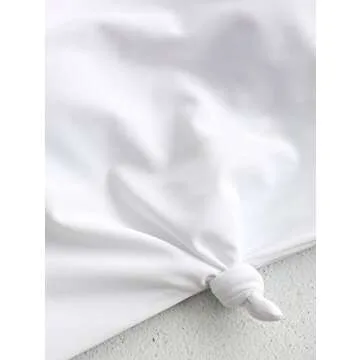 ZAFUL Women's Knotted Front Tankini Set High Waisted Bikini Scoop Neck Swimsuit Two Pieces Bathing Suit Green M