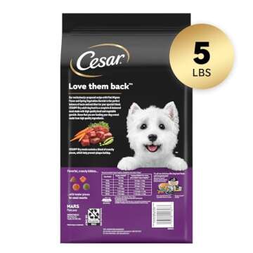 CESAR Adult Small Breed Dry Dog Food, Filet Mignon Flavor with Spring Vegetables Garnish, 5 lb. Bag