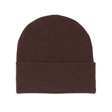 Dickies Men's Standard Acrylic Cuffed Beanie Hat, Chocolate Brown, One Size