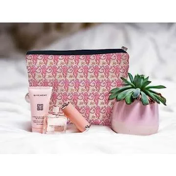 Ayxvt Preppy makeup bag,pink makeup bag,Women's Makeup Bag Zipper Pouch Travel Toiletry,Gifts for Monkey Lovers Teen Girls