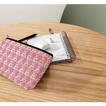 Ayxvt Preppy makeup bag,pink makeup bag,Women's Makeup Bag Zipper Pouch Travel Toiletry,Gifts for Monkey Lovers Teen Girls