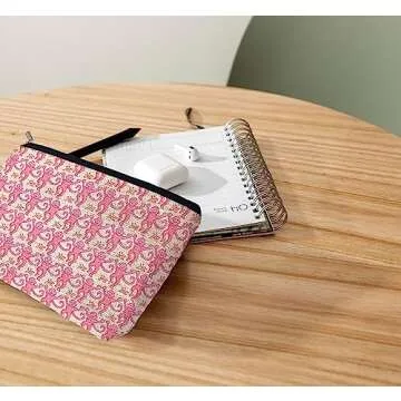 Ayxvt Preppy makeup bag,pink makeup bag,Women's Makeup Bag Zipper Pouch Travel Toiletry,Gifts for Monkey Lovers Teen Girls