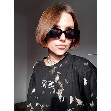 ENTHYI Retro 90s Rectangle Sunglasses with UV400 Protection