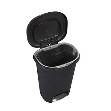 Rubbermaid Classic 13 Gallon Step-On Trash Can - Black
