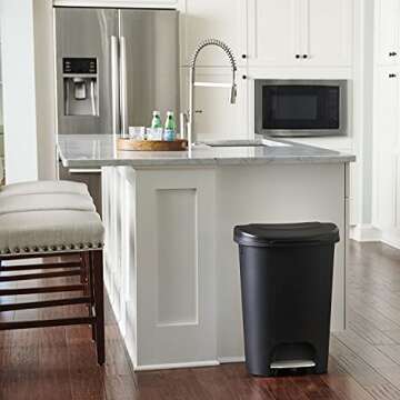 Rubbermaid Classic 13 Gallon Step-On Trash Can - Black