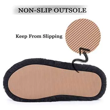 DL Fluffy Womens House Slippers Cross Band Open Toe, Soft Plush Fleece Bedroom Slippers Women Memory Foam, Comfy Fuzzy Slip On Non-Slip Womens Slippers Indoor Pink Gray Black White
