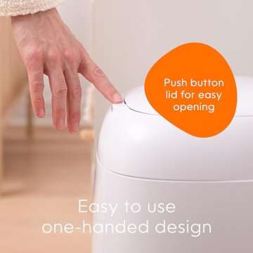 Diaper Genie Classic Pail Includes 1 Starter Square Refill That can Hold up to 165 Newborn-Sized Diapers.