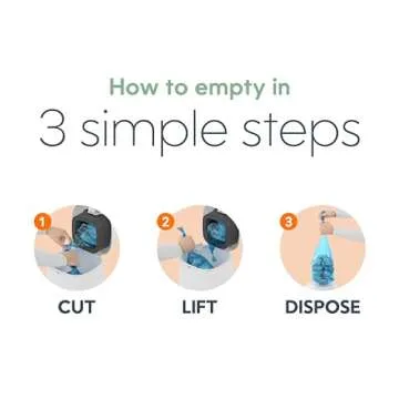 Diaper Genie Classic Pail Includes 1 Starter Square Refill That can Hold up to 165 Newborn-Sized Diapers.