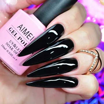 AIMEILI Black Gel Nail Polish - 28 Days Glossy Finish