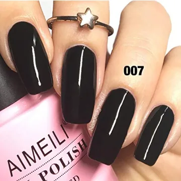 AIMEILI Black Gel Nail Polish - 28 Days Glossy Finish