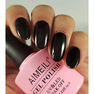 AIMEILI Black Gel Nail Polish - 28 Days Glossy Finish