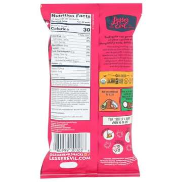 LesserEvil Organic Strawberry Beet Lil' Puffs, 2.5 OZ