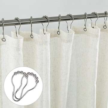 KOUFALL Extra Long Shower Curtain – Boho Linen Style 78 Inches