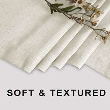 KOUFALL Extra Long Shower Curtain – Boho Linen Style 78 Inches