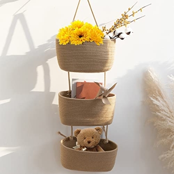 TeoKJ 3-Tier Hanging Baskets – Stylish Storage Solution