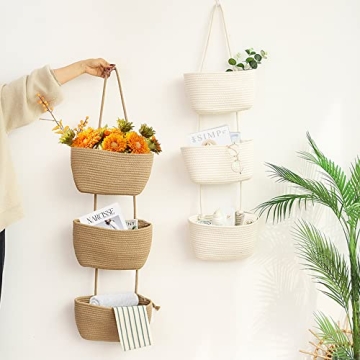 TeoKJ 3-Tier Hanging Baskets – Stylish Storage Solution