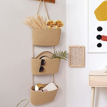 TeoKJ 3-Tier Hanging Baskets – Stylish Storage Solution