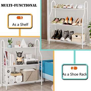 SORCEDAS Plant Stand 3 Tier Metal Corner Shelf White