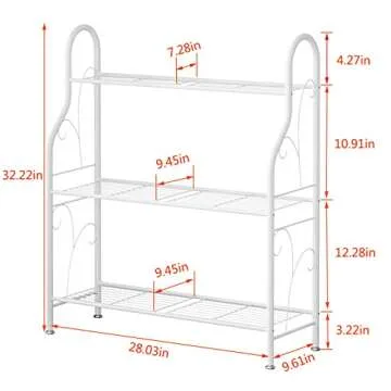SORCEDAS Plant Stand 3 Tier Metal Corner Shelf White