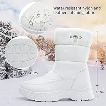 POVOGER Women's Winter Snow Boots - Warm & Stylish