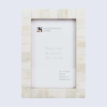 Handicrafts Home 4x6 Picture Frames - Vintage Style Wall Hanging & Desk Decor – Farmhouse Photo Fr...