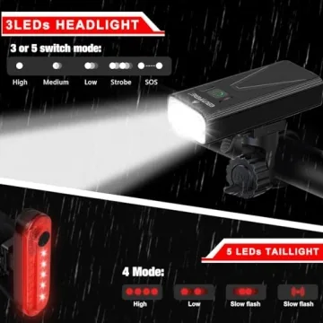 Quality EBUYFIRE 3 LEDs Bike Lights for Night Safety