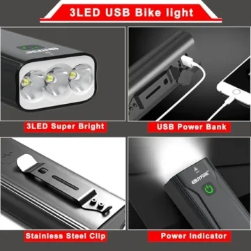 Quality EBUYFIRE 3 LEDs Bike Lights for Night Safety