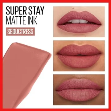 Maybelline Super Stay Matte Ink Liquid Lipstick Makeup, Long Lasting High Impact Color, Up to 16H Wear, Seductress, Light Rosey Nude, 1 Count