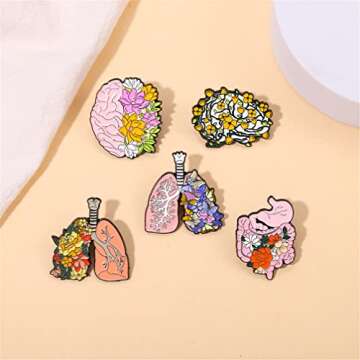 Ulricar Floral Enamel Pins - Unique Science Brooches