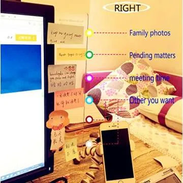 Excelity Concise Monitor Message Board/Computer Monitors Side Panel/Notes Memo Board Message for Mon...