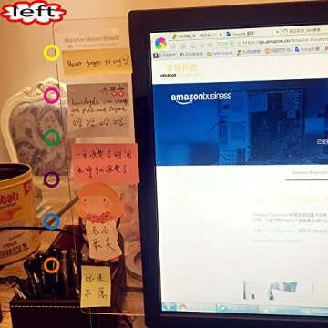 Excelity Concise Monitor Message Board/Computer Monitors Side Panel/Notes Memo Board Message for Monitors,1Set (Left & Right) (Universal)